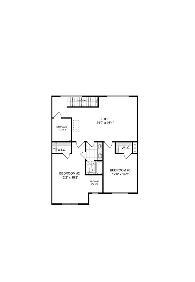 Second floor of the available Wilmont Townhome at Ruisseau in Woodstock GA